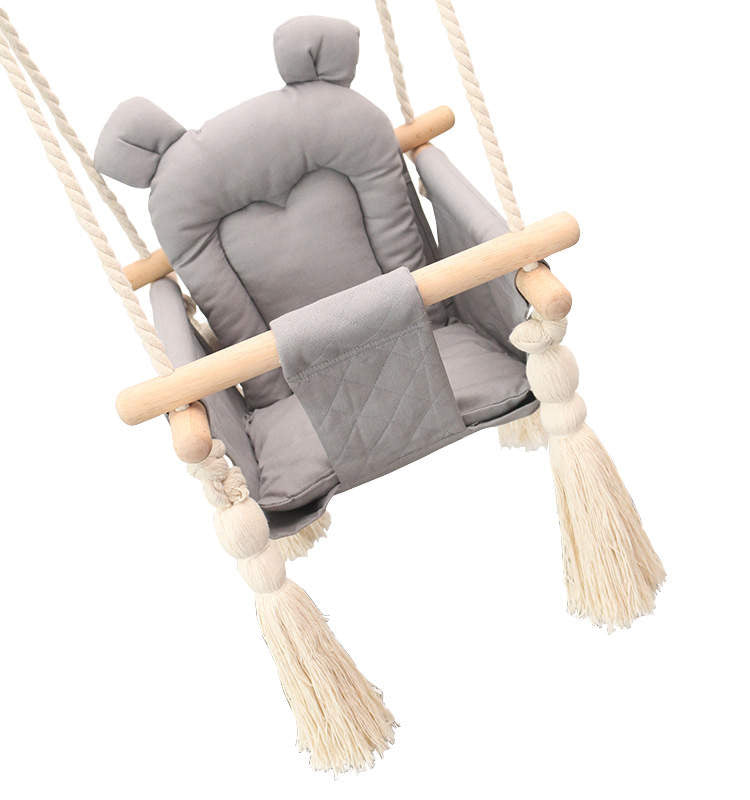 Grey baby bear swing