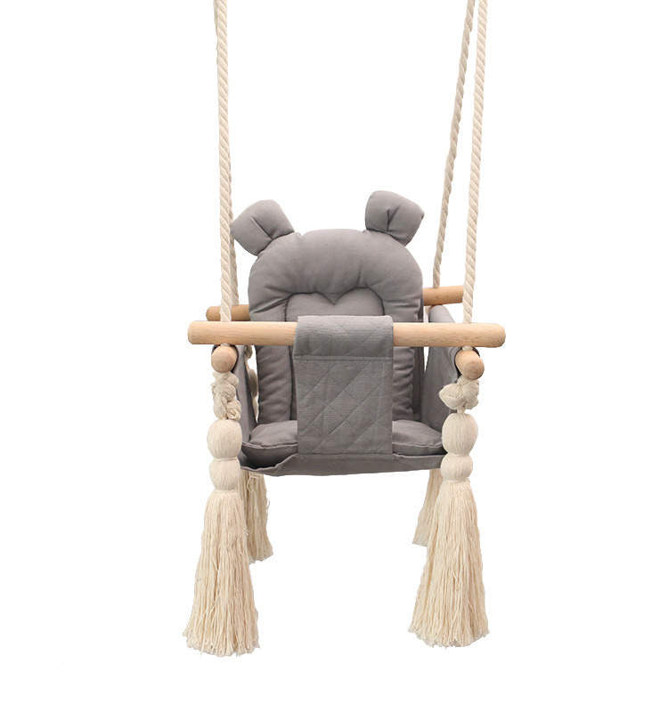 Grey baby bear swing